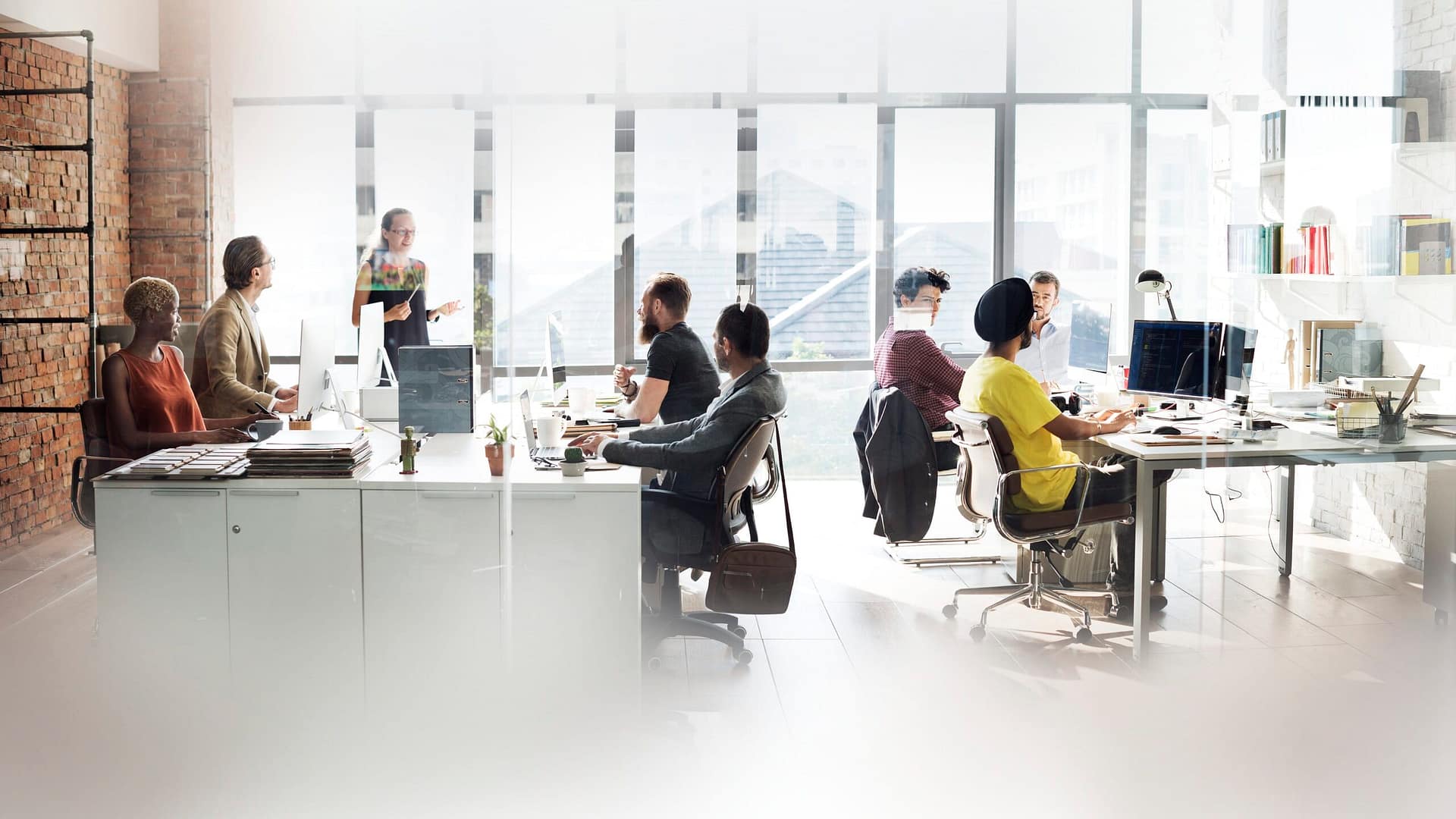 Diverse people working in the office